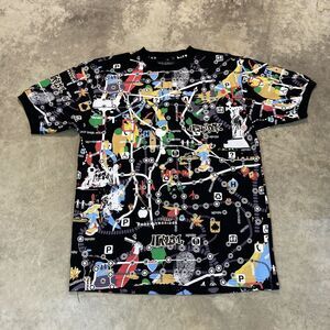 Tank Graphic T Shirt Mens Large Street‎ wear Art Black Colorful City Crew Neck